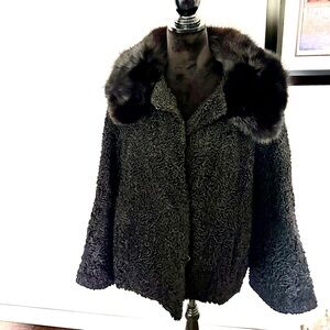 Vintage Fur Collared Coat